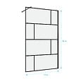 AURLANE - Paroi de douche a l'italienne serigraphie type Briques - dim. 120x195cm - Profile noir mat - 5mm - vignette