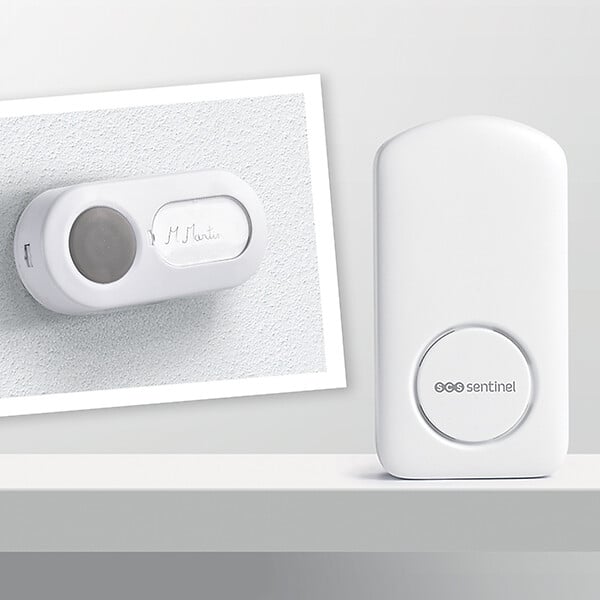 SCS SENTINEL - Carillon sans fil 100 m - OneBell 100 - Blanc - IP55 - large