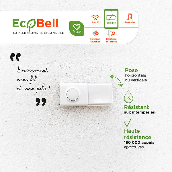 SCS SENTINEL - Carillon sans fil et sans pile - EcoBell 100 - large