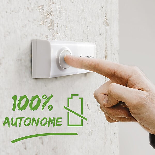 SCS SENTINEL - Carillon sans fil enfichable EcoBell 100 Plug avec prise intégrée - large