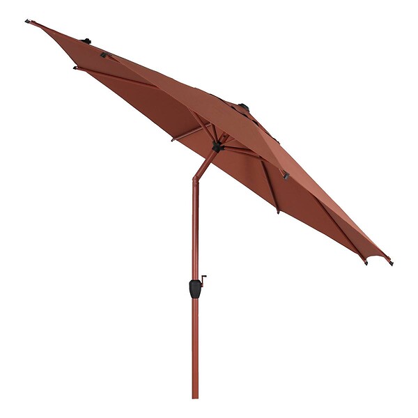 HESPERIDE - Parasol droit rond inclinable Loompa 3m acajou - large