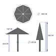 HESPERIDE - Parasol droit rond inclinable Loompa 3m acajou - vignette