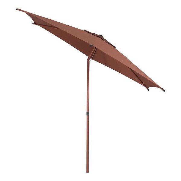HESPERIDE - Parasol droit rond inclinable Soya 2,7m acajou - large