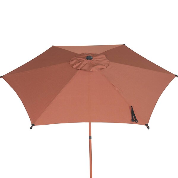 HESPERIDE - Parasol droit rond inclinable Soya 2,7m acajou - large
