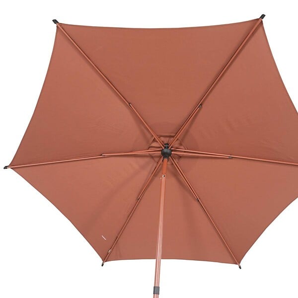 HESPERIDE - Parasol droit rond inclinable Soya 2,7m acajou - large