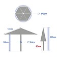 HESPERIDE - Parasol droit rond inclinable Soya 2,7m acajou - vignette
