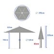 HESPERIDE - Parasol droit rond inclinable Soya 2,7m café - vignette