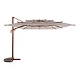 HESPERIDE - Parasol déporté rectangulaire inclinable Melhia 4x3 m acajou/lin - vignette