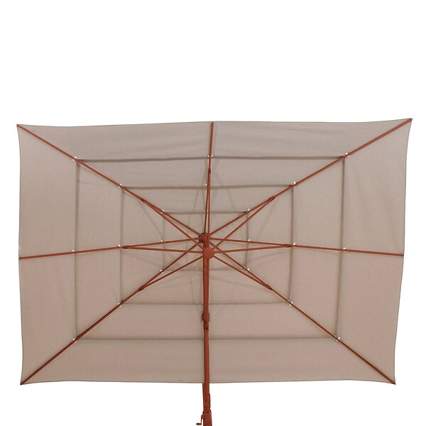 HESPERIDE - Parasol déporté rectangulaire inclinable Melhia 4x3 m acajou/lin - large