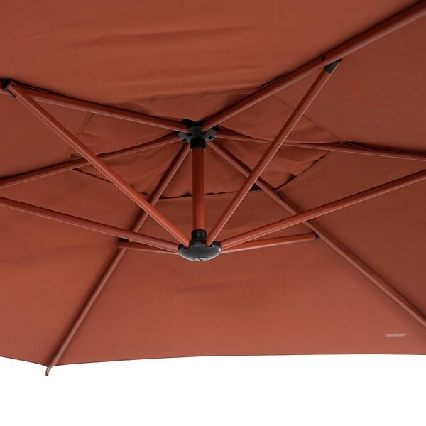 HESPERIDE - Parasol déporté rond Manoa 3m acajou - large