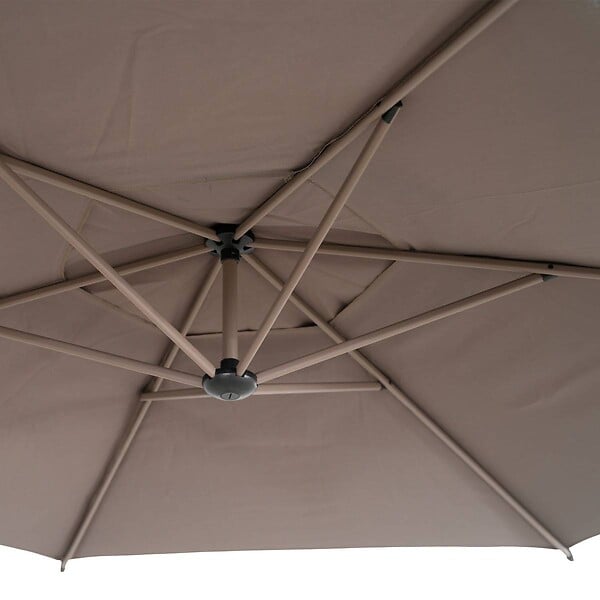 HESPERIDE - Parasol déporté rond Manoa 3m café - large