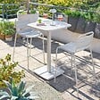 HESPERIDE - Table haute de jardin 2 places Alegoria 70x70cm argile - vignette