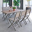HESPERIDE - Table de jardin 6 places Azua pliable café 150x80cm - vignette