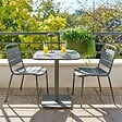 HESPERIDE - Table de jardin 2 places Alegoria 70x70cm vert laurier - vignette