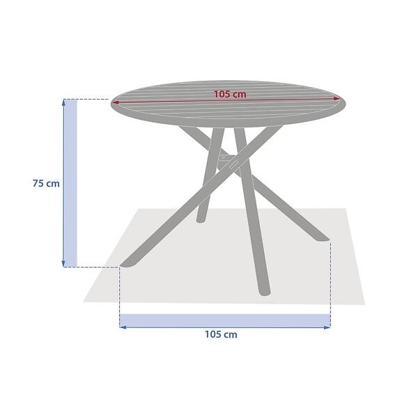 HESPERIDE - Table de jardin 4 places Nebullia D105cm argile - large