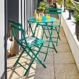 HESPERIDE - Table de jardin 2 places Greensboro plaible D60cm vert opale - vignette