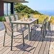 HESPERIDE - Table de jardin 8 places extensible Evasion beige lin/laurier - vignette