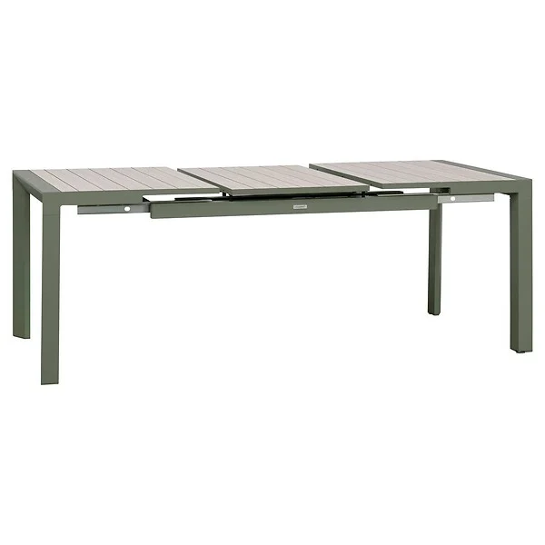 HESPERIDE - Table de jardin 8 places extensible Evasion beige lin/laurier - large