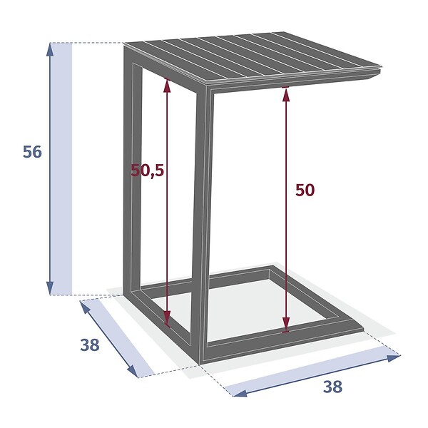 HESPERIDE - Table d'appoint de jardin Evasion 38x38cm acajou - large
