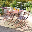 HESPERIDE - Table de jardin Greensboro 2 places pliable 70x70cm acajou - vignette