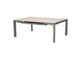 HESPERIDE - Table de jardin carrée extensible alu Evasion 8/10 places effet bois lin et laurier - Hespéride - vignette