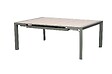 HESPERIDE - Table de jardin carrée extensible alu Evasion 8/10 places effet bois lin et laurier - Hespéride - vignette