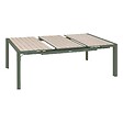 HESPERIDE - Table de jardin carrée extensible alu Evasion 8/10 places effet bois lin et laurier - Hespéride - vignette