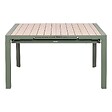 HESPERIDE - Table de jardin carrée extensible alu Evasion 8/10 places effet bois lin et laurier - Hespéride - vignette