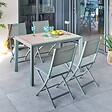 HESPERIDE - Table de jardin 4 places Evasion beige lin/laurier - vignette
