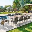 HESPERIDE - Table de jardin 10 places Pavane extensible gris graphite - vignette
