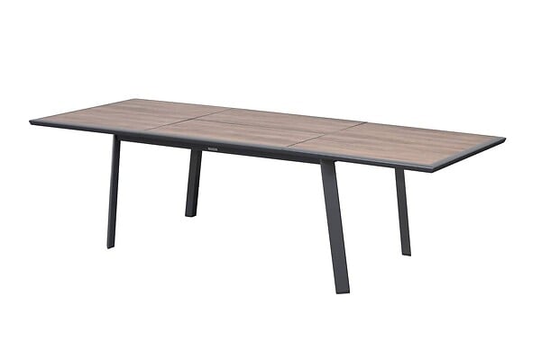 HESPERIDE - Table de jardin 10 places Pavane extensible gris graphite - large