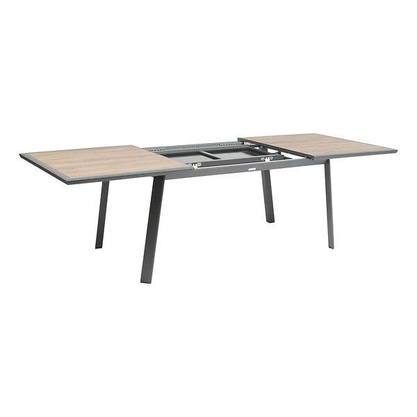 HESPERIDE - Table de jardin 10 places Pavane extensible gris graphite - large