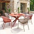HESPERIDE - Table de jardin 6 places Oryon D130cm acajou - vignette