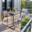 HESPERIDE - Table haute de jardin 2 places Alegoria 70x70cm café - vignette