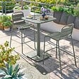 HESPERIDE - Table haute de jardin 2 places Alegoria 70x70cm vert laurier - vignette