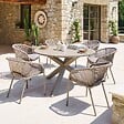 HESPERIDE - Table de jardin 6 places Oryon D130cm café - vignette
