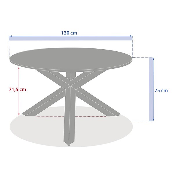 HESPERIDE - Table de jardin 6 places Oryon D130cm café - large