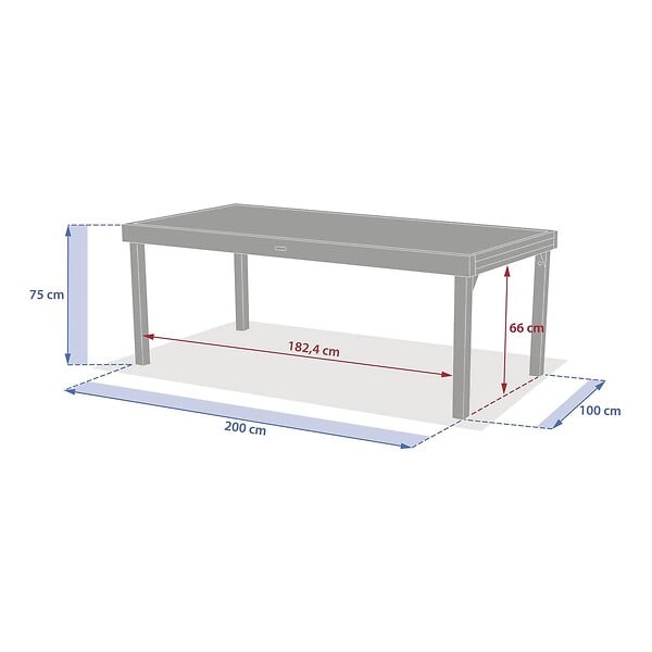 HESPERIDE - Table de jardin 12 places Piazza extensible café - large