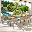 HESPERIDE - Table de jardin 10 places Piazza extensible café - vignette