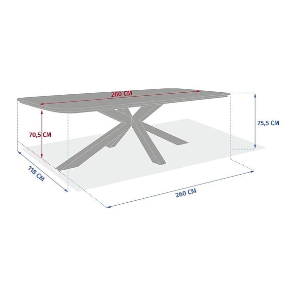 HESPERIDE - Table de jardin 10 places Oraclion marron - large