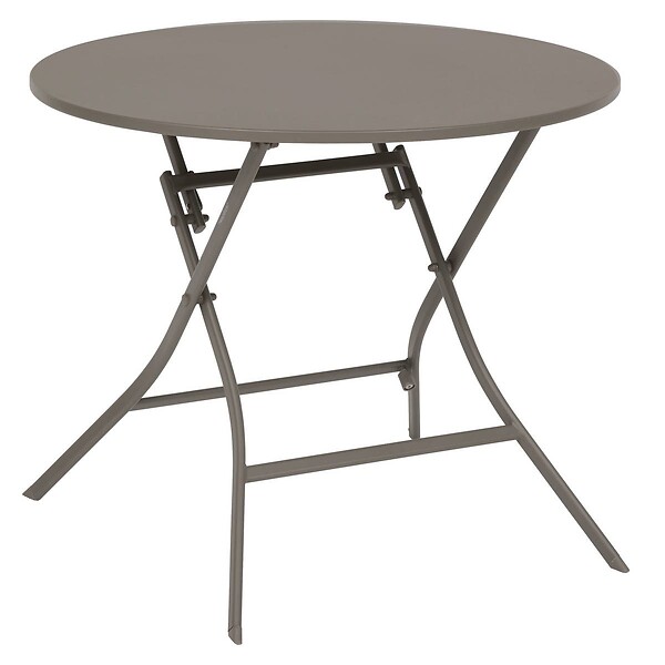 HESPERIDE - Table de jardin pliante ronde "Greensboro" café 4 places en acier - large