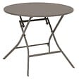 HESPERIDE - Table de jardin pliante ronde "Greensboro" café 4 places en acier - vignette