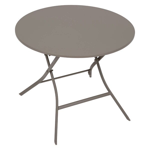 HESPERIDE - Table de jardin pliante ronde "Greensboro" café 4 places en acier - large