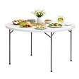 KZ GARDEN - Table ronde pliante blanche Ø122cm Table d'appoint Interieur Exterieur Jardin Camping Réceptions KZ GARDEN - vignette