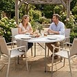 KZ GARDEN - Table ronde pliante blanche Ø122cm Table d'appoint Interieur Exterieur Jardin Camping Réceptions KZ GARDEN - vignette