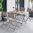 HESPERIDE - Table de jardin 4 places Azua pliable café 110x71cm - vignette