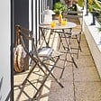 HESPERIDE - Table de jardin Greensboro 2 places pliable café D40cm - vignette