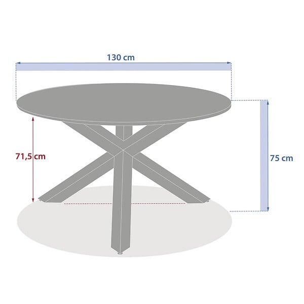 HESPERIDE - Table de jardin 6 places Oryon D130cm argile - large