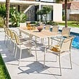 HESPERIDE - Table de jardin 10 places Piazza extensible argile - vignette
