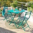 HESPERIDE - Table de jardin 2 places Greensboro pliable 70x70cm vert opale - vignette